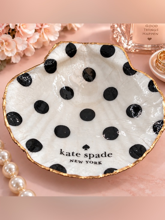kate spade Jewelry - Kate Spade Branded Polka Dot Shell Trinket Dish